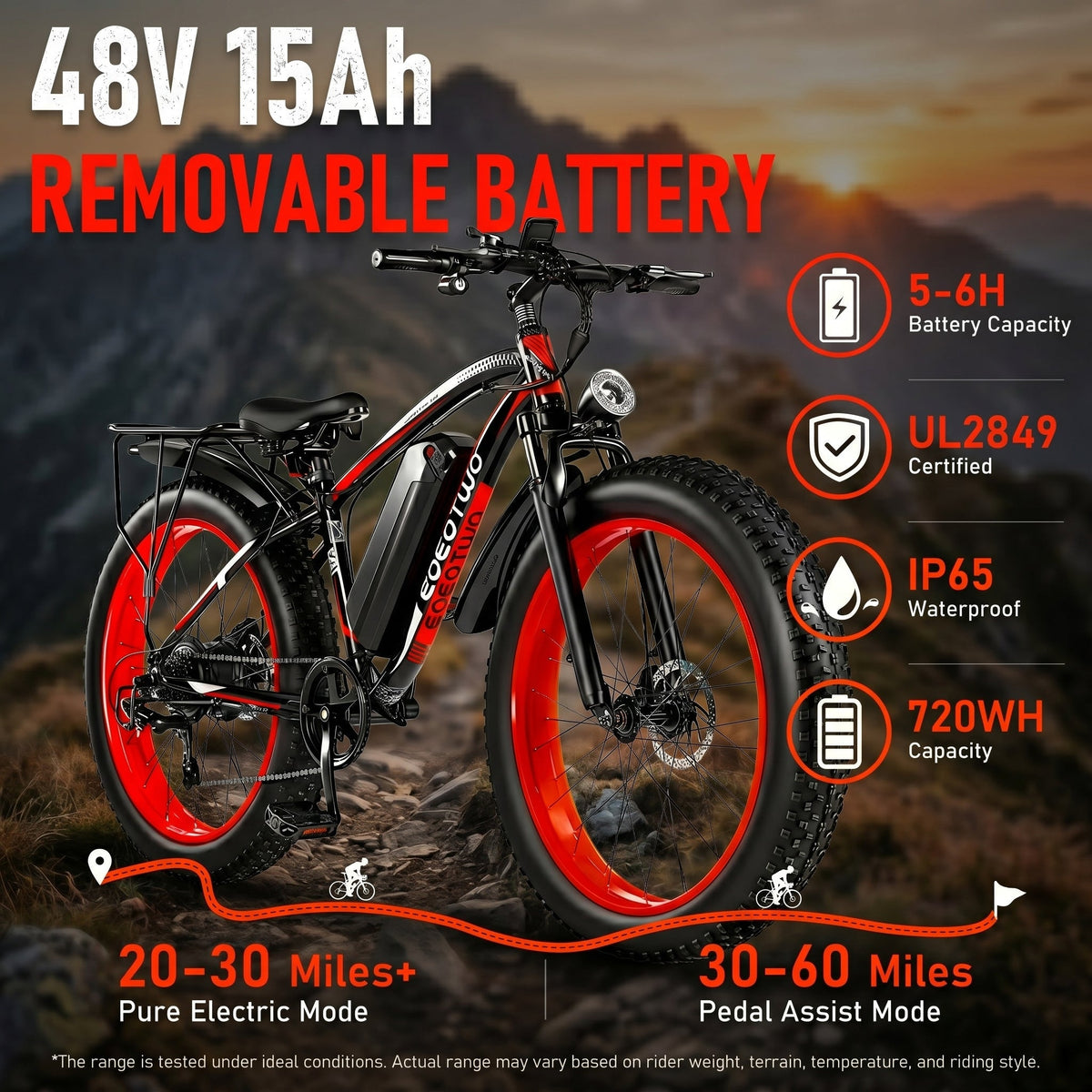 E01 All-Terrain Electric Bike Red