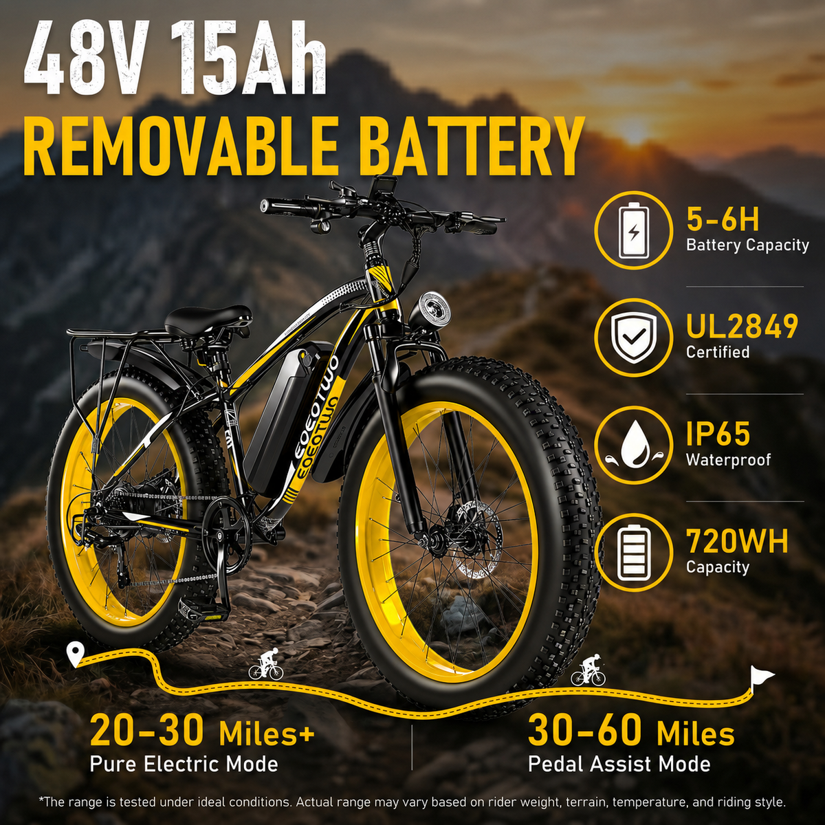 EOEOTWO E01  26" Fat Tire 1500W Electric Bike